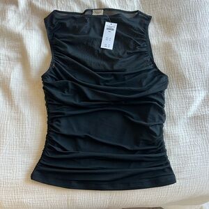Abercrombie & Fitch Black Ruched Tank Top